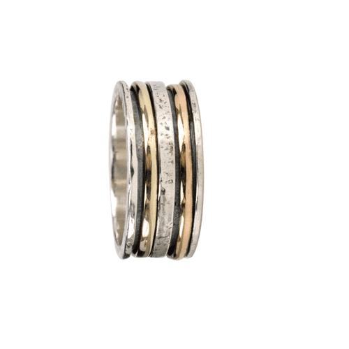 UNIVERSE - Gold and Silver Zen Collection - MeditationRing (Spinner Ring) — additional view
