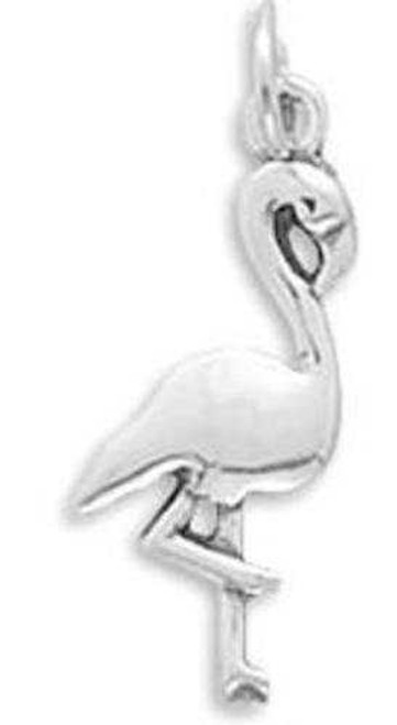 Image of (C) Oxidized Flamingo Charm 925 Sterling Silver