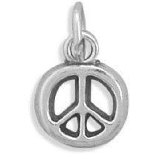 Image of (C) Peace Symbol Charm 925 Sterling Silver