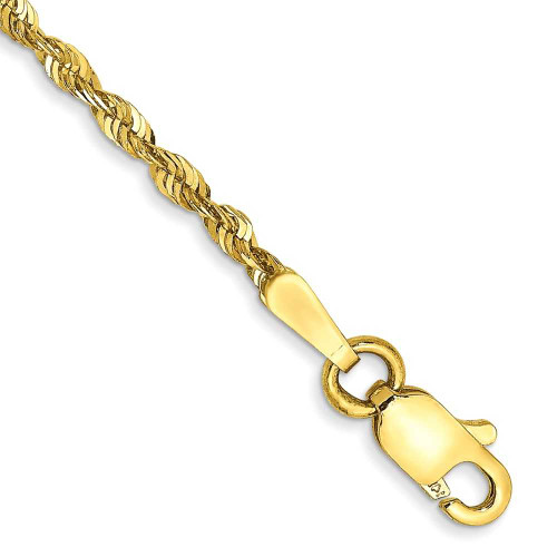 Image of 10" 10k Yellow Gold 1.8mm Shiny-Cut Extra-Lite Rope Chain Anklet