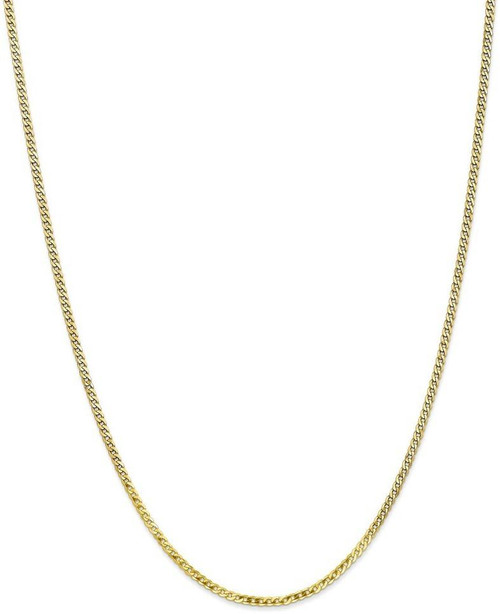 Image of 10" 10k Yellow Gold 2.2mm Flat Beveled Curb Chain Anklet