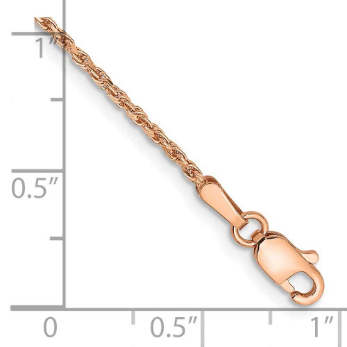 Image of 10" 14K Rose Gold 1.5mm Shiny-Cut Rope Chain Anklet