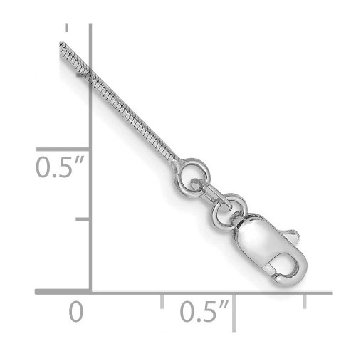 Image of 10" 14k White Gold 1.00mm Octagonal Snake Chain Anklet