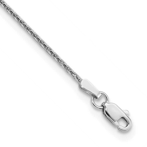 Image of 10" 14k White Gold 1.5mm Round Shiny-Cut Wheat Chain Anklet