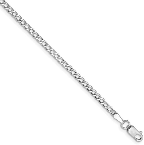Image of 10" 14k White Gold 2.5mm Curb Link Chain Anklet