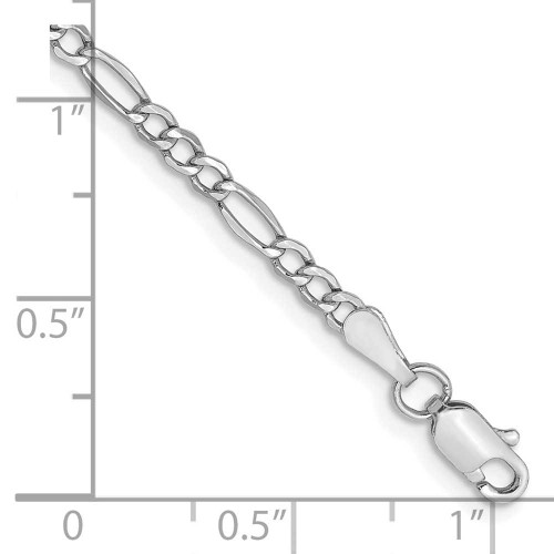 Image of 10" 14k White Gold 2.5mm Figaro Chain Anklet