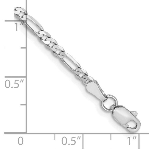 Image of 10" 14K White Gold 2.75mm Flat Figaro Chain Anklet