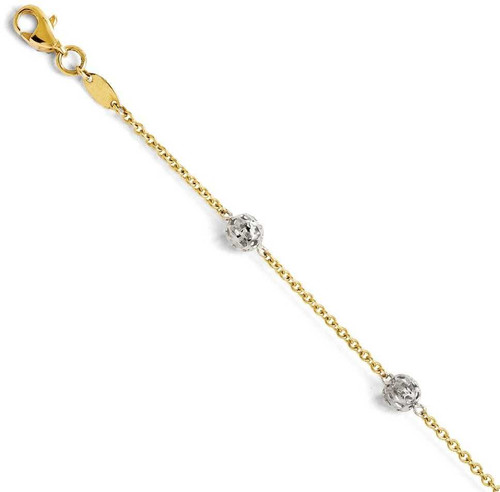 Image of 10" 14K Yellow & White Gold Anklet