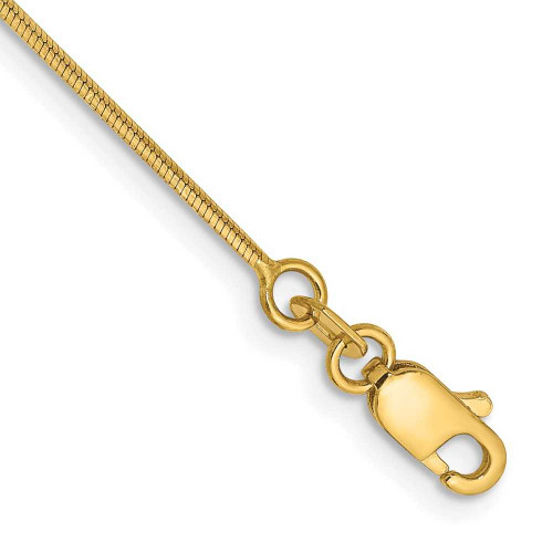 Image of 10" 14K Yellow Gold 1.00mm Octagonal Snake Chain Anklet