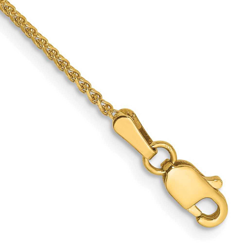 Image of 10" 14K Yellow Gold 1.2mm Shiny-Cut Spiga Chain Anklet