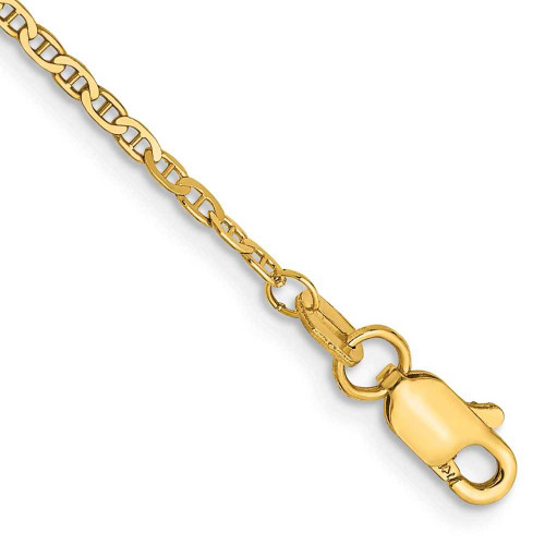 Image of 10" 14K Yellow Gold 1.5mm Anchor Link Chain Anklet