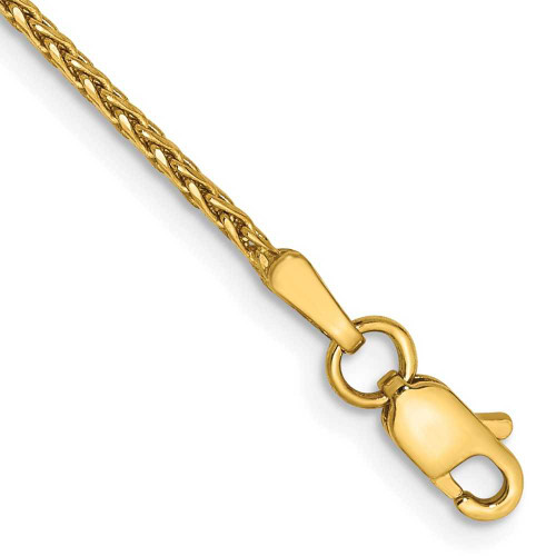 Image of 10" 14K Yellow Gold 1.5mm Shiny-Cut Wheat Chain Anklet