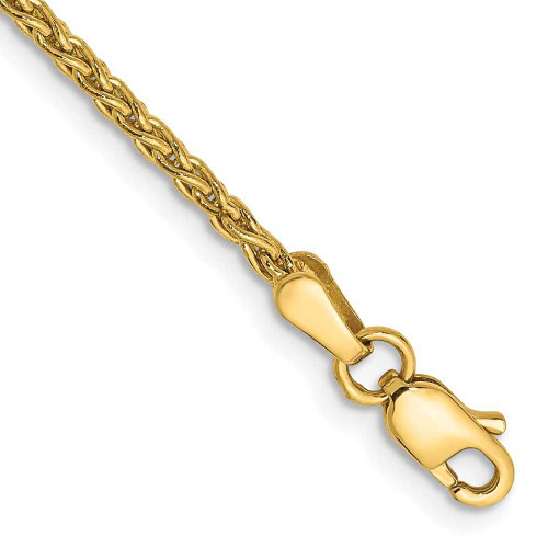 Image of 10" 14K Yellow Gold 1.75mm Parisian Wheat Chain Anklet