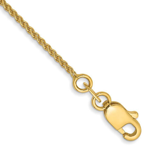 Image of 10" 14K Yellow Gold 1mm Solid Polished Spiga Chain Anklet