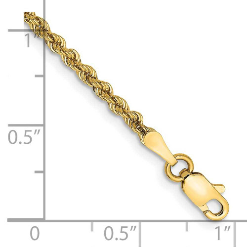 Image of 10" 14K Yellow Gold 2.25mm Regular Rope Chain Anklet