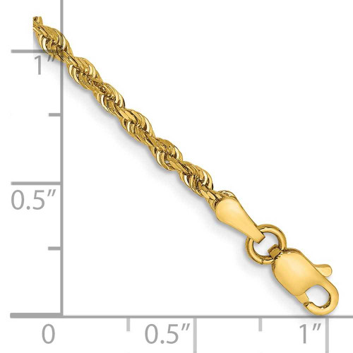 Image of 10" 14K Yellow Gold 2.25mm Shiny-Cut Quadruple Rope Chain Anklet