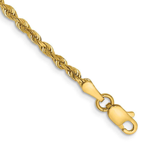 Image of 10" 14K Yellow Gold 2.25mm Shiny-Cut Quadruple Rope Chain Anklet