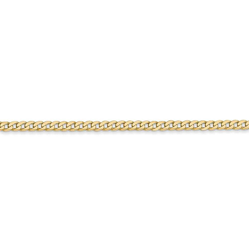 Image of 10" 14K Yellow Gold 2.2mm Beveled Curb Chain Anklet