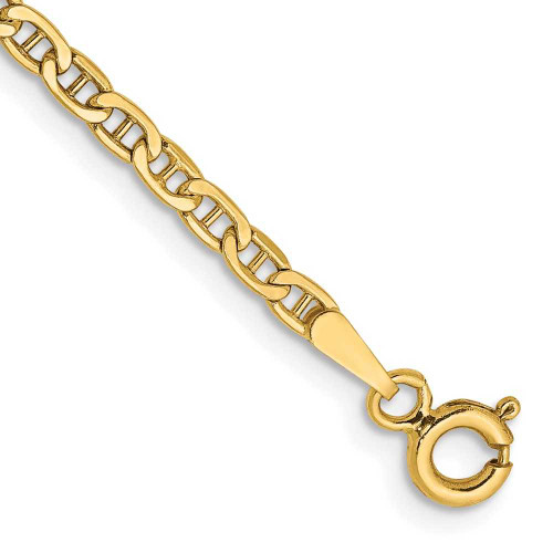 Image of 10" 14K Yellow Gold 2.40mm Anchor Chain Anklet