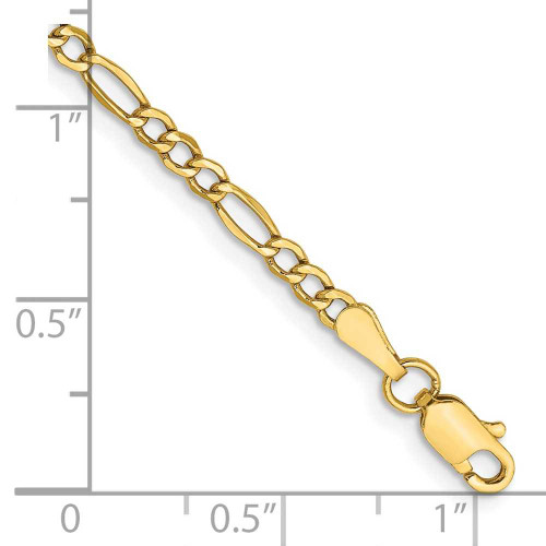 Image of 10" 14K Yellow Gold 2.5mm Figaro Chain Anklet