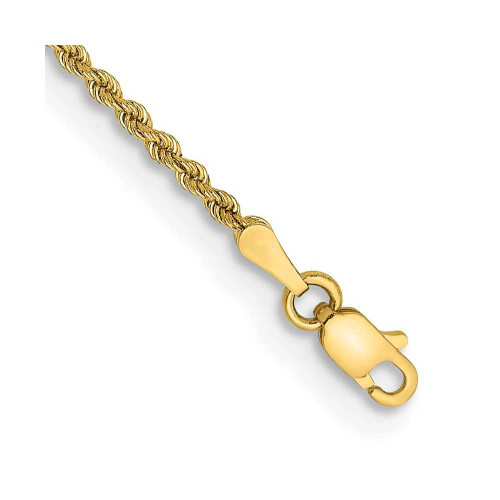 Image of 10" 14K Yellow Gold 2mm Regular Rope Chain Anklet