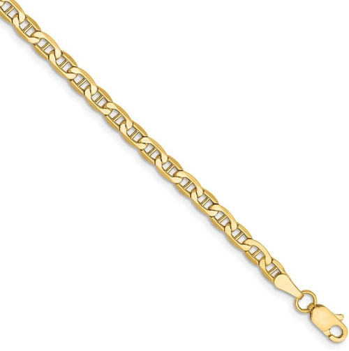 Image of 10" 14K Yellow Gold 3.20mm Anchor Chain Anklet