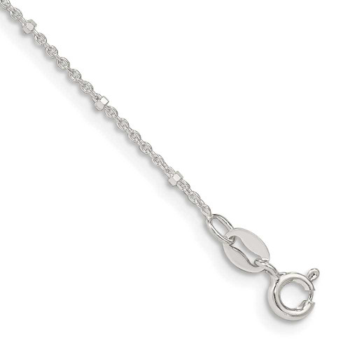 Image of 10" Sterling Silver 1.25mm Rolo with Beads Anklet