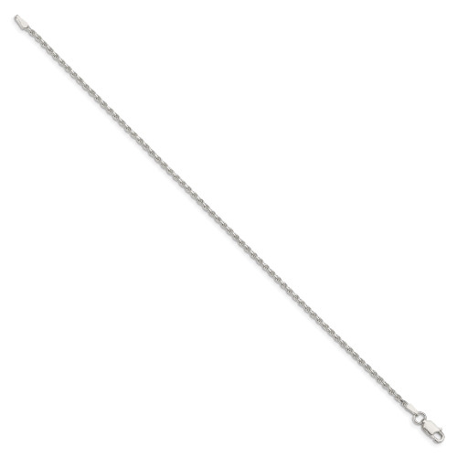 Image of 10" Sterling Silver 1.85mm Shiny-Cut Rope Chain Anklet