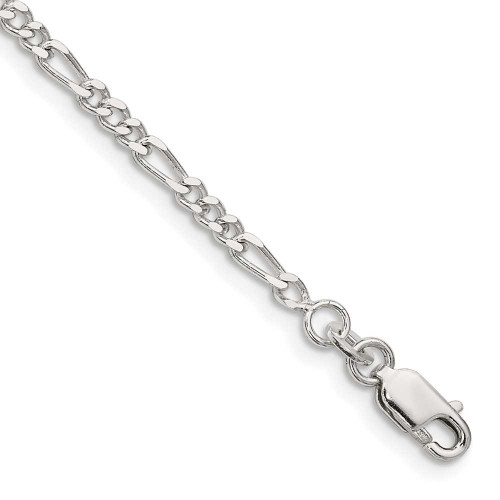 Image of 10" Sterling Silver 2.5mm Figaro Chain Anklet