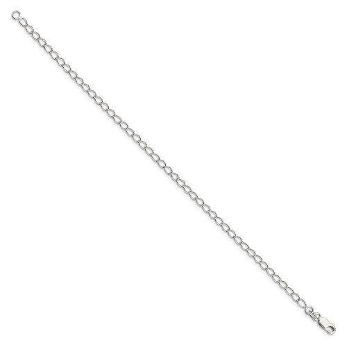 Image of 10" Sterling Silver 3mm Half Round Wire Curb Chain Anklet