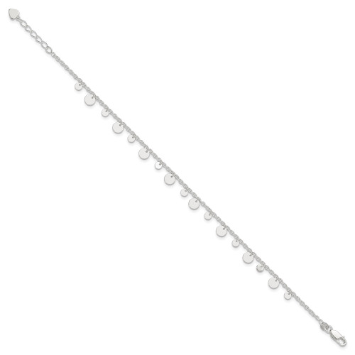 Image of 10" Sterling Silver Dangling Circle Anklet