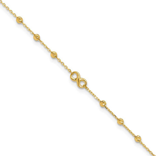 Image of 10"+1" 14K Yellow Gold Infinity Symbol Anklet