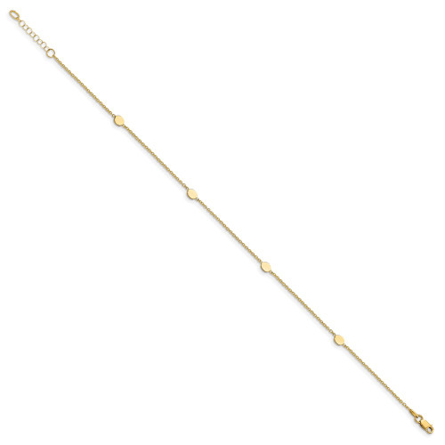 Image of 10"+1" 14K Yellow Gold Polished Geometric Station Anklet