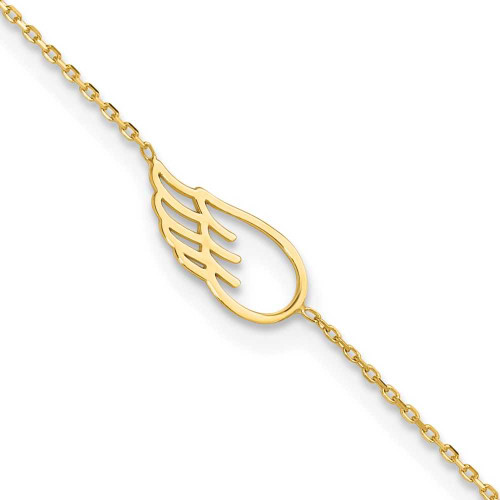 Image of 10"+1" 14K Yellow Gold Wing Anklet