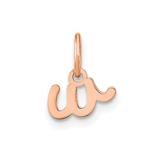 Image of 10K Rose Gold Lower case Letter W Initial Charm