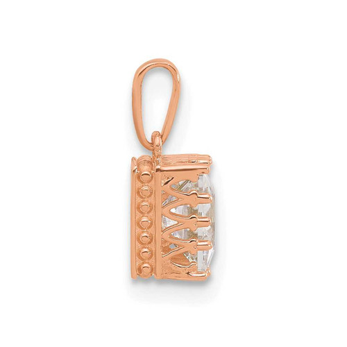 Image of 10K Rose Gold Tiara Collection Polished Square CZ Pendant