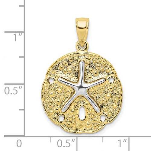 Image of 10K Two Tone Gold Sand Dollar w/ Starfish Pendant