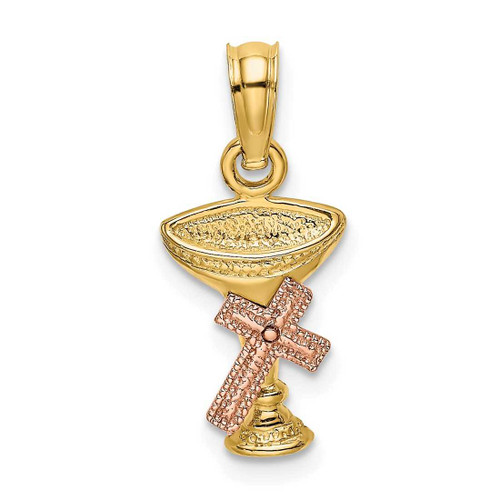 Image of 10K Two-tone Gold Communion Cup w/ Cross Pendant