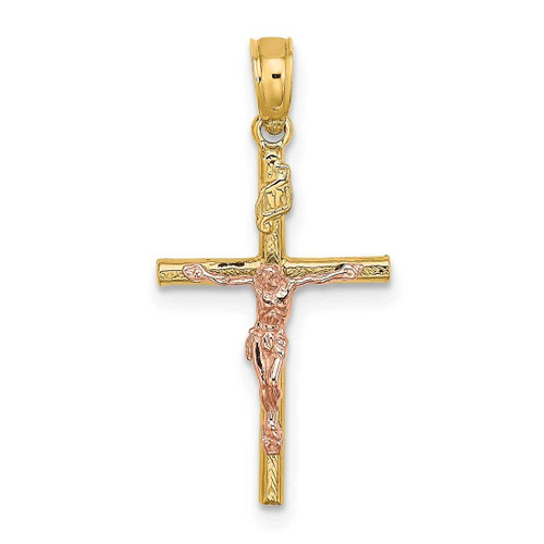 Image of 10K Two-tone Gold Cross Crucifix Pendant