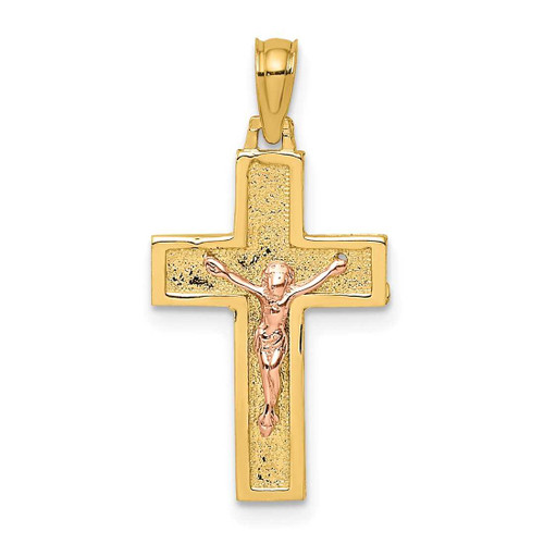 Image of 10K Two-tone Gold Latin Crucifix Pendant