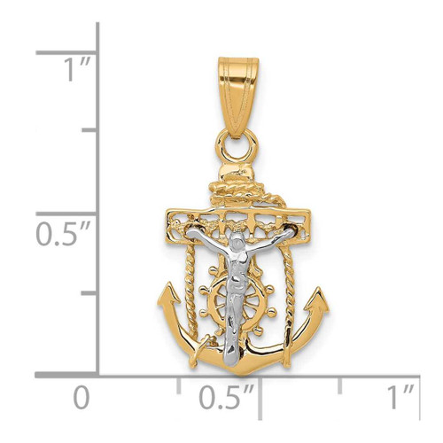 Image of 10K Two-tone Gold Mariners Cross Pendant 10ZC810