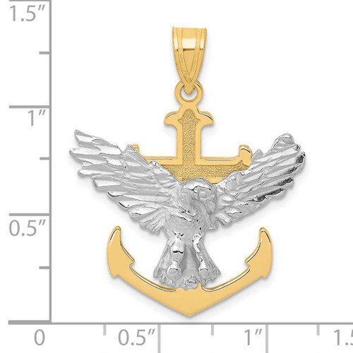Image of 10K Two-tone Gold Mariners Cross w/Eagle Pendant