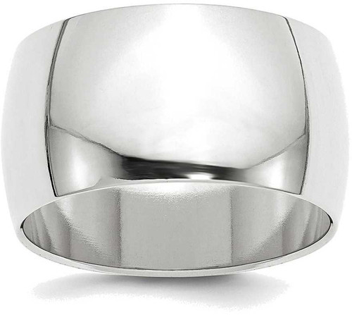 Image of 10K White Gold 12mm Half Round Band Ring