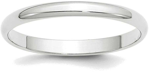 Image of 10K White Gold 2.5mm Lightweight Half Round Band Ring