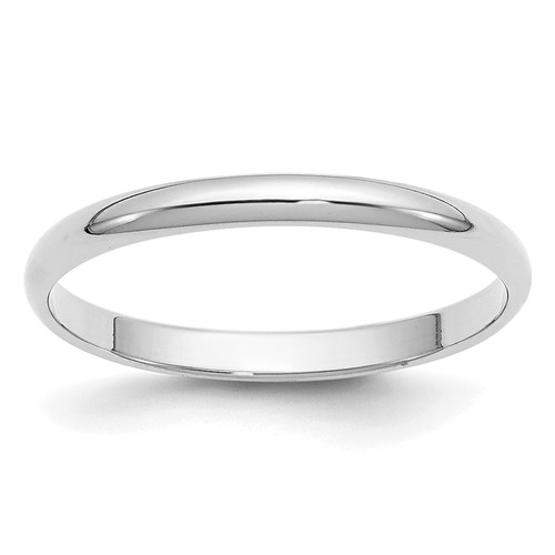 Image of 10K White Gold 2mm Half Round Band Ring