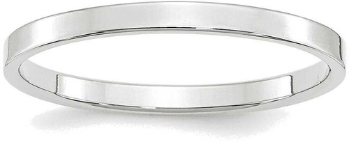 Image of 10K White Gold 2mm Lightweight Flat Band Ring