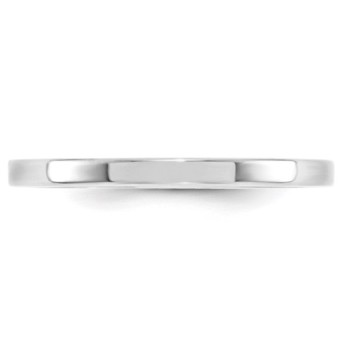 Image of 10K White Gold 2mm Standard Flat Comfort Fit Band Ring