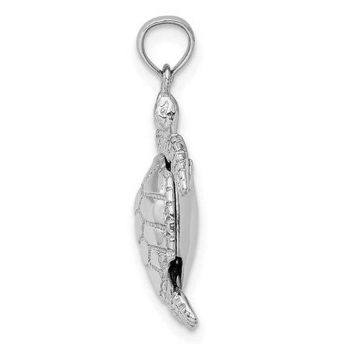 Image of 10k White Gold 3-D Moveable Turtle Pendant