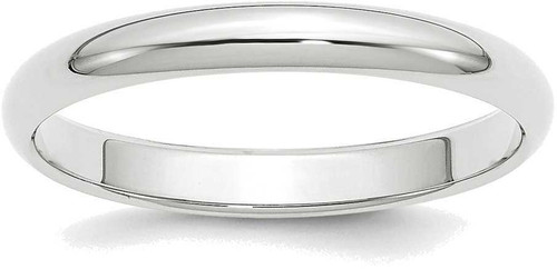 Image of 10K White Gold 3mm Half Round Band Ring