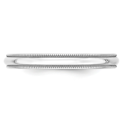 Image of 10K White Gold 3mm Lightweight Milgrain Half Round Band Ring